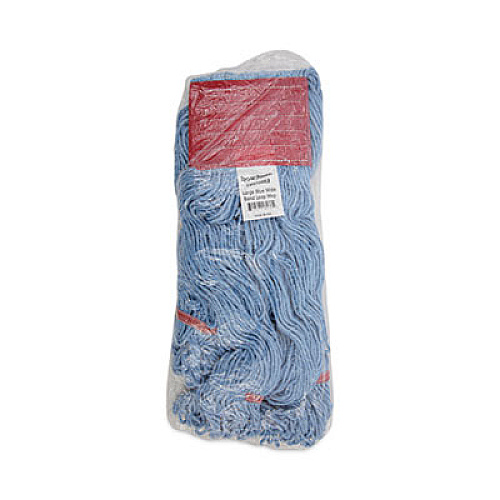 Boardwalk Pro Loop Web/Tailband Mop Head, Cotton/Polyester/Rayon, Large, Blue, 12/Carton (1800LBDZ)