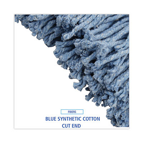 Boardwalk Mop Head, Standard Head, Cotton/Synthetic Fiber, Cut-End, #16., Blue (2016B)