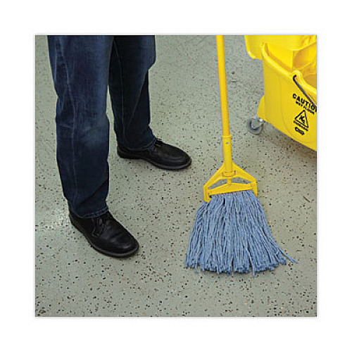 Boardwalk Mop Head, Standard Head, Cotton/Synthetic Fiber, Cut-End, #16., Blue (2016B)