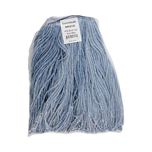 Boardwalk Mop Head, Standard Head, Cotton/Synthetic Fiber, Cut-End, #16., Blue (2016B)