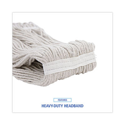 Boardwalk Cut-End Wet Mop Head, Cotton, #32, White, 12/Carton (2032CCT)
