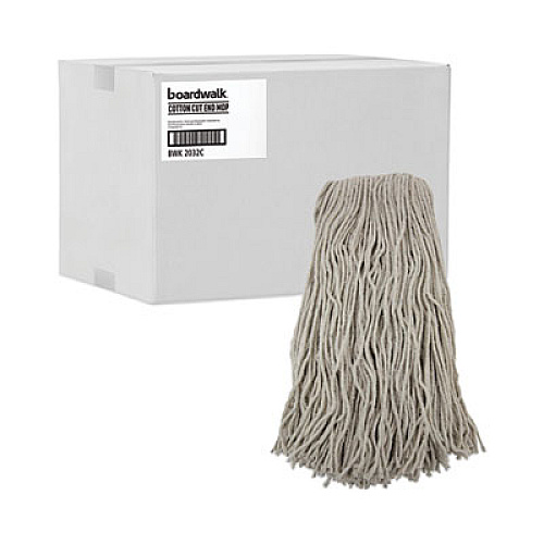Boardwalk Cut-End Wet Mop Head, Cotton, #32, White, 12/Carton (2032CCT)