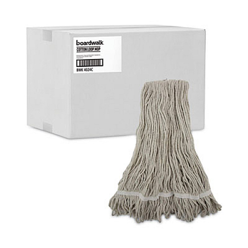 Boardwalk Pro Loop Web/Tailband Wet Mop Head, Cotton, 12/Carton (4024CCT)