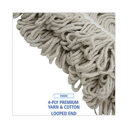 Boardwalk Mop Head, Loop Web/Tailband, Value Standard, Cotton, #32, White, 12/Carton (4032C)