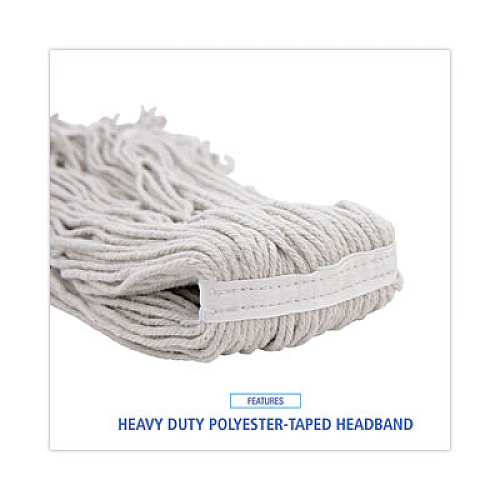 Boardwalk Mop Head, Loop Web/Tailband, Value Standard, Cotton, #32, White, 12/Carton (4032C)