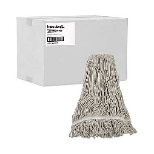 Boardwalk Mop Head, Loop Web/Tailband, Value Standard, Cotton, #32, White, 12/Carton (4032C)