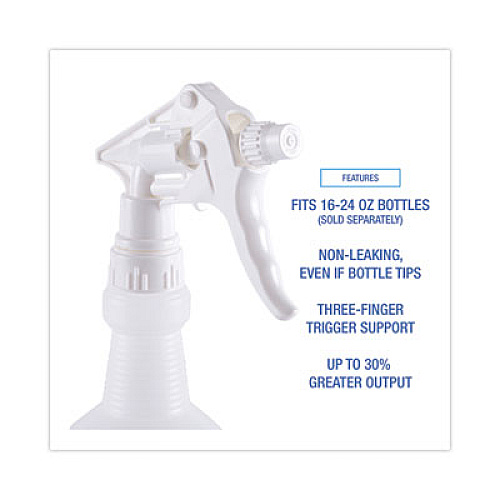 Boardwalk General Purpose Trigger Sprayer, 8" Tube, Fits 16 oz to 24 oz Bottles, White, 24/Carton (58108)
