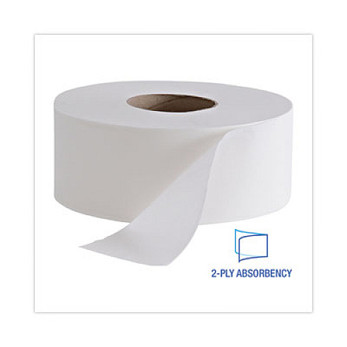 Boardwalk Jumbo Roll Bathroom Tissue, Septic Safe, 2-Ply, 3.4" x 1,000 ft, White, 12 Rolls/Carton (410323)