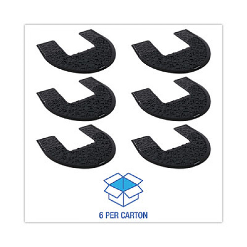 Boardwalk Commode Mat 2.0 Disposable Toilet Floor Mat, U-Shaped, Black/Gray Non-Slip Surface, 22" x 22", 6/Carton (CMBB)