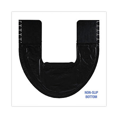 Boardwalk Commode Mat 2.0 Disposable Toilet Floor Mat, U-Shaped, Black/Gray Non-Slip Surface, 22" x 22", 6/Carton (CMBB)