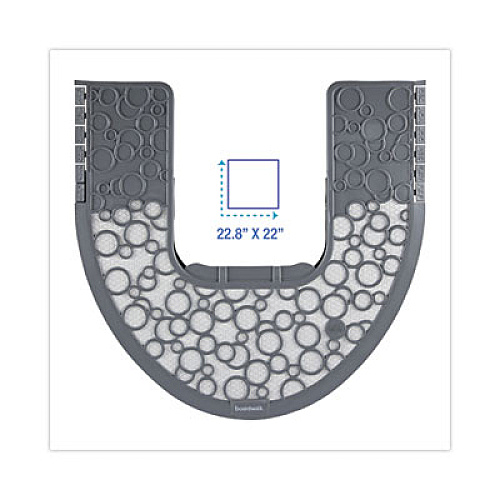 Boardwalk Commode Mat 2.0 Disposable Toilet Floor Mat, U-Shaped, Gray/White Non-Slip Surface, 22" x 22", 6/Carton (CMGW)