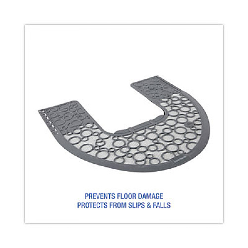 Boardwalk Commode Mat 2.0 Disposable Toilet Floor Mat, U-Shaped, Gray/White Non-Slip Surface, 22" x 22", 6/Carton (CMGW)