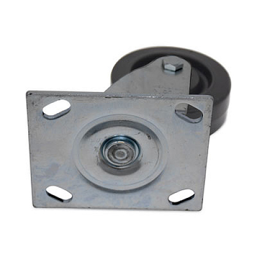Rubbermaid Commercial Replacement Plate Casters, Rigid Mount Plate, 3.5" Rubber Wheel, Black (FG1005L40000)
