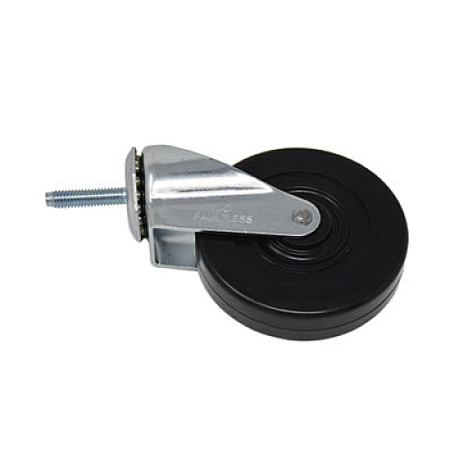 Rubbermaid Commercial Replacement Bayonet-Stem Swivel Casters, Threaded Stem (0.28" x 1.5"), 4" Hard Rubber Wheel, Black (FG1304L30000)