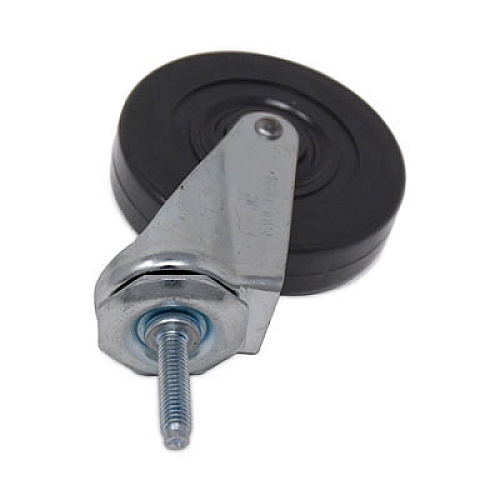Rubbermaid Commercial Replacement Bayonet-Stem Swivel Casters, Threaded Stem (0.28" x 1.5"), 4" Hard Rubber Wheel, Black (FG1304L30000)