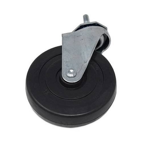 Rubbermaid Commercial Replacement Bayonet-Stem Swivel Casters, Threaded Stem (0.31" x 1.63"), 5" Hard Rubber Wheel, Black (FG1314L30000)