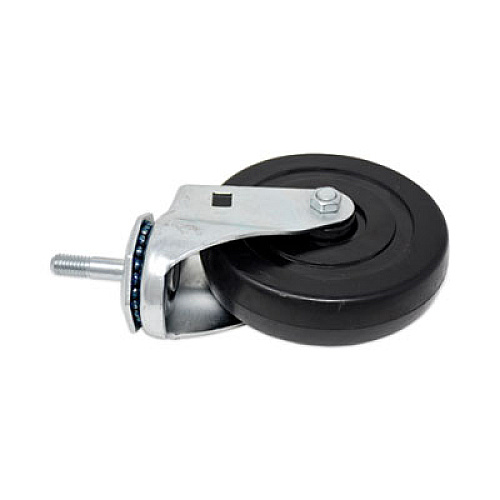 Rubbermaid Commercial Replacement Bayonet-Stem Swivel Casters, Threaded Stem (0.31" x 1.63"), 5" Hard Rubber Wheel, Black (FG1314L30000)