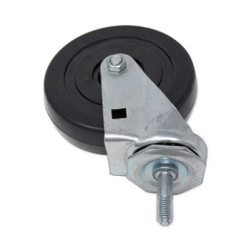 Rubbermaid Commercial Replacement Bayonet-Stem Swivel Casters, Threaded Stem (0.31" x 1.63"), 5" Hard Rubber Wheel, Black (FG1314L30000)