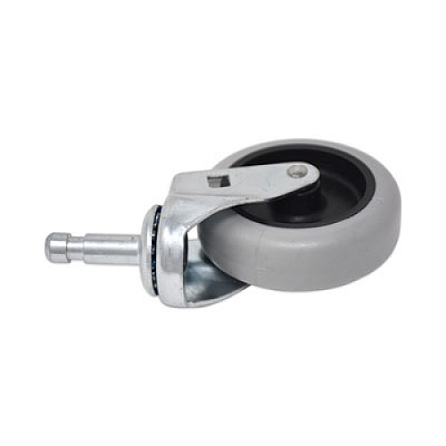 Rubbermaid Commercial Replacement Bayonet-Stem Swivel Casters, Grip Ring Stem (0.5" x 1.25"), 3" Hard Rubber Wheel, Gray (FG3421L60000)