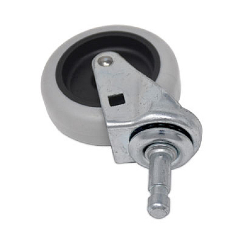 Rubbermaid Commercial Replacement Bayonet-Stem Swivel Casters, Grip Ring Stem (0.5" x 1.25"), 3" Hard Rubber Wheel, Gray (FG3421L60000)
