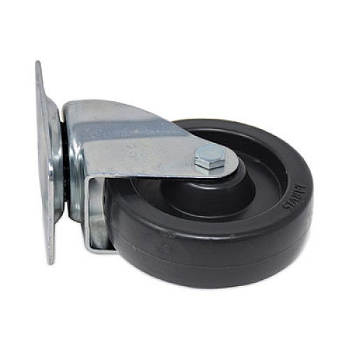 Rubbermaid Commercial Replacement Plate Casters, Rigid Mount Plate, 4" Phenolic Wheel, Black (FG4608L30000)
