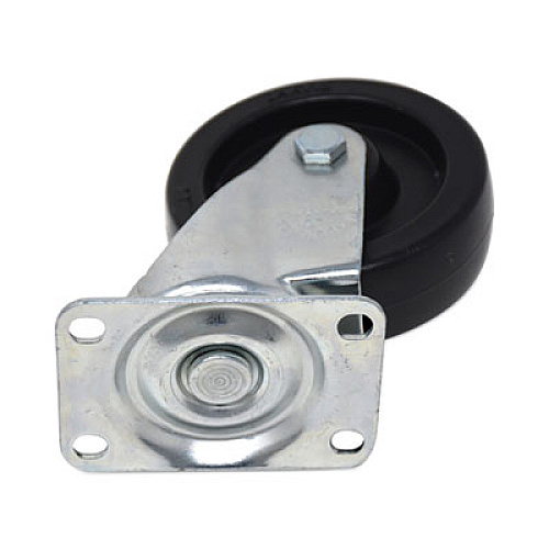 Rubbermaid Commercial Replacement Plate Casters, Rigid Mount Plate, 4" Phenolic Wheel, Black (FG4608L30000)