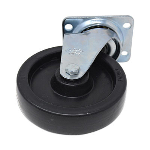 Rubbermaid Commercial Replacement Plate Casters, Rigid Mount Plate, 5" Polypropylene Wheel, Black (FG4614L30000)