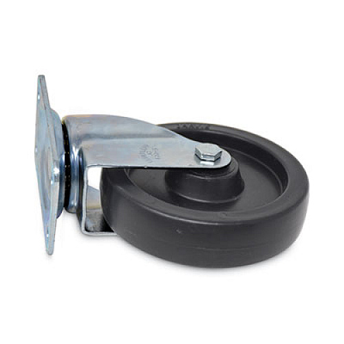 Rubbermaid Commercial Replacement Plate Casters, Rigid Mount Plate, 5" Polypropylene Wheel, Black (FG4614L30000)