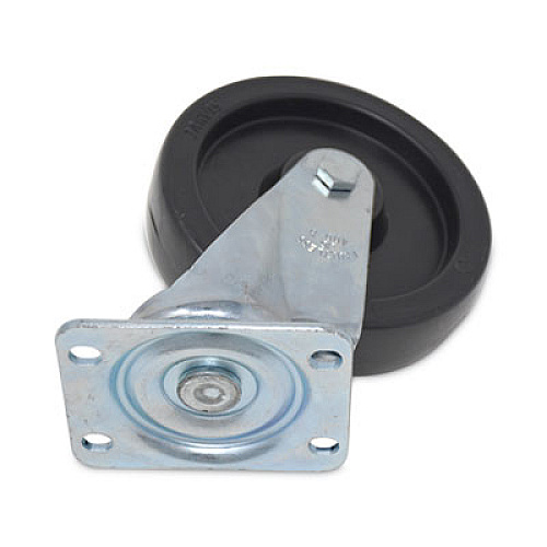 Rubbermaid Commercial Replacement Plate Casters, Rigid Mount Plate, 5" Polypropylene Wheel, Black (FG4614L30000)