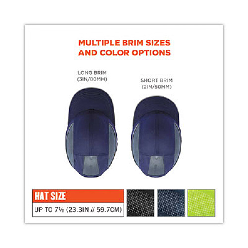 ergodyne Skullerz 8960 Bump Cap with LED Lighting, Short Brim, Lime Green (23377)