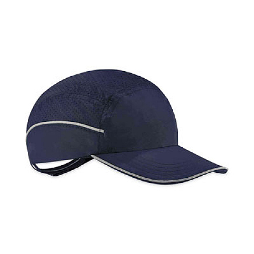 ergodyne Skullerz 8965 Lightweight Bump Cap Hat with LED Lighting, Long Brim, Navy (23339)