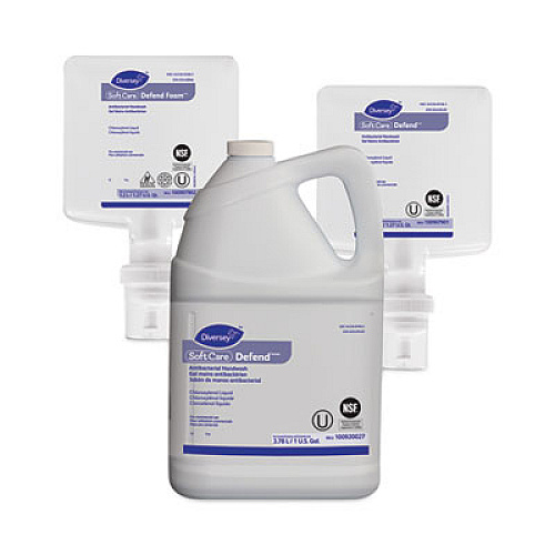 Diversey Soft Care Defend Handwash Refill for IntelliCare Dispensers, Fragrance-Free, 1.2 L, 6/Carton (100907901)