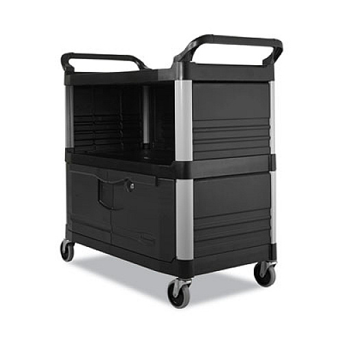 Rubbermaid Commercial Utility Cart Replacement Parts, Door Kit with Lock (FG4094L1BLA)