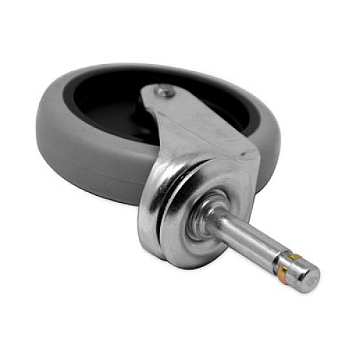 Rubbermaid Commercial Replacement Bayonet-Stem Swivel Casters, Grip Ring Stem, 4" Soft Rubber Wheel, Black (FG3424L60000)