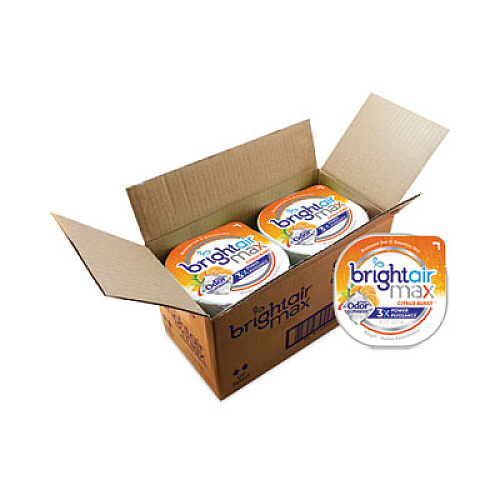 BRIGHT Air Max Odor Eliminator Air Freshener, Citrus Burst, 8 oz Jar, 6/Carton (900436)