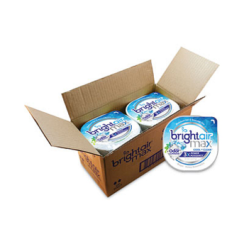 BRIGHT Air Max Odor Eliminator Air Freshener, Cool and Clean, 8 oz Jar, 6/Carton (900437)
