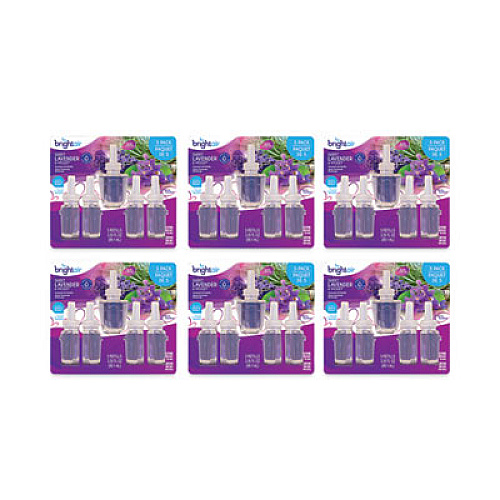 BRIGHT Air Electric Scented Oil Air Freshener Refill, Sweet Lavender and Violet, 0.67 oz Bottle, 5/Pack, 6 Pack/Carton (900670CT)