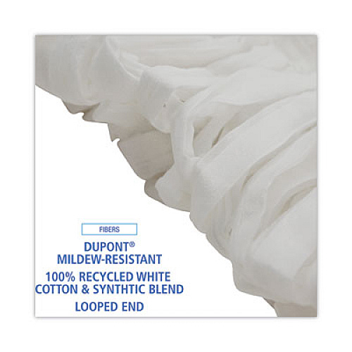 Boardwalk Mop Head, Looped, Enviro Clean With Tailband, Cotton/Synthetic, Medium, White, 12/Carton (8002)