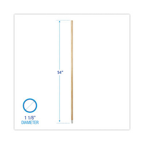 Boardwalk Lie-Flat Screw-In Mop Handle, 1.13" dia x 54", Natural (833)