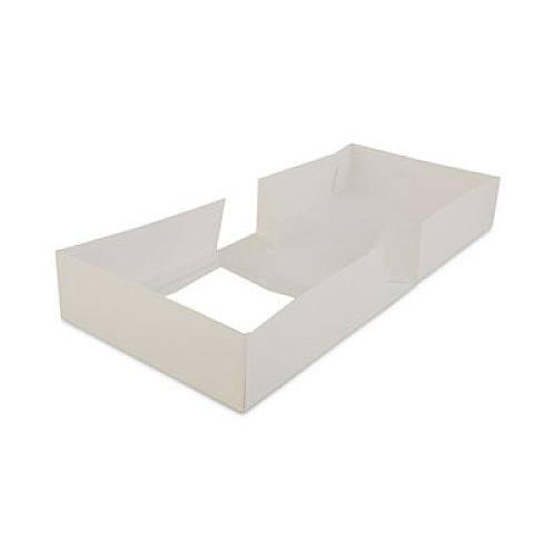 SCT White Window Bakery Boxes with Attached Flip Top, 4-Corner Beers Design, 8 x 8 x 2.5, White, Paper, 200/Carton (24013)
