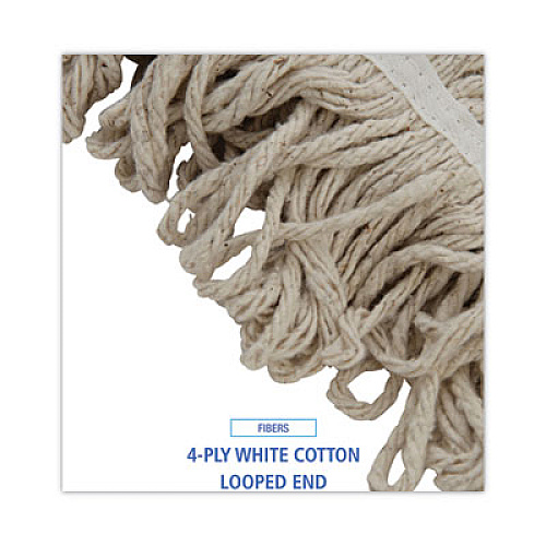 Boardwalk Mop Head, Pro Loop Web/Tailband, Premium Standard Head, Cotton, 32 oz, White (432C)