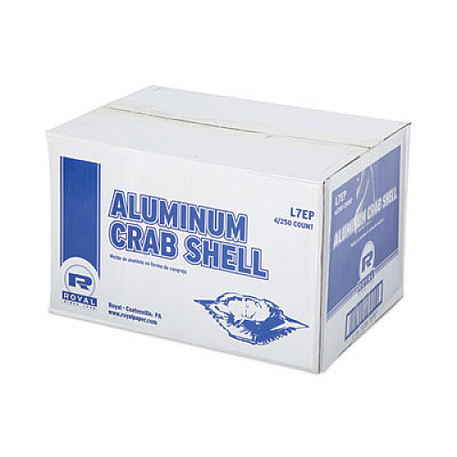 AmerCareRoyal Crab Shell-Economy, 2.7 x 4.88 x 0.71, Silver, Aluminum, 250/Pack, 4 Packs/Carton (L7EP)