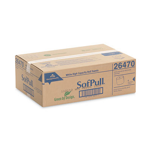 Georgia Pacific Professional SofPull Hardwound Roll Paper Towel, Nonperforated, 1-Ply, 7.87" x 1,000 ft, White, 6 Rolls/Carton (26470)