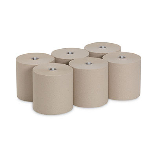 Georgia Pacific Professional SofPull Hardwound Roll Paper Towel, Nonperforated, 1-Ply, 7.87" x 1,000 ft, Brown, 6 Rolls/Carton (26480)