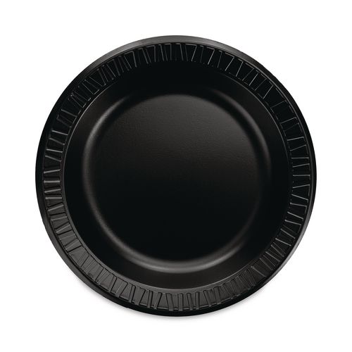 Quiet Classic Laminated Foam Dinnerware, Plate, 10.25" dia, Black, 125/Pack, 4 Packs/Carton (10PBQR)