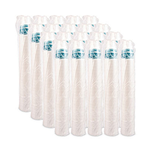 Dart J Cup Insulated Foam Pedestal Cups, 32 oz, White/Teal, 25/Sleeve, 20 Sleeves/Carton (32AJ32H)
