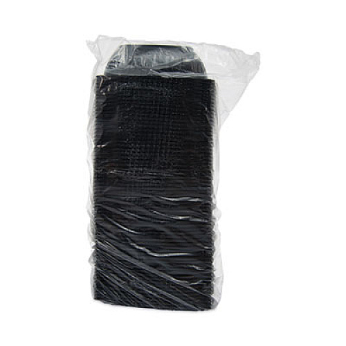 Dart PresentaBowls Pro Black Square Bowls, 48 oz, 8.5 x 8.5 x 2.6, Plastic, 63/Bag, 4 Bags/Carton (B48SB)