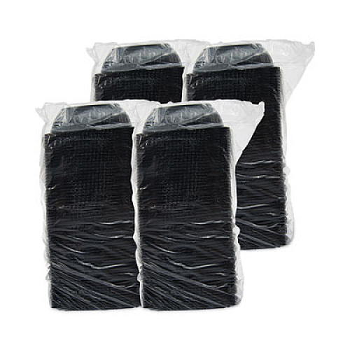 Dart PresentaBowls Pro Black Square Bowls, 48 oz, 8.5 x 8.5 x 2.6, Plastic, 63/Bag, 4 Bags/Carton (B48SB)