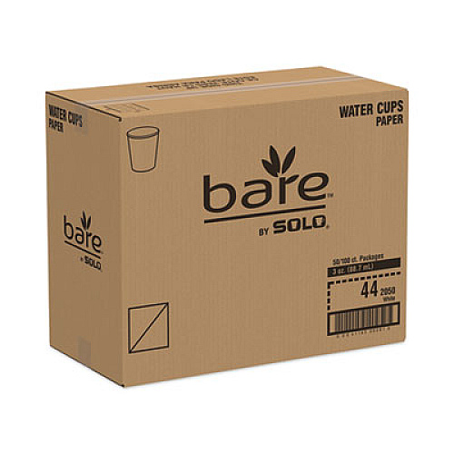 SOLO Paper Water Cups, 3 oz, White, 100/Pack (44)