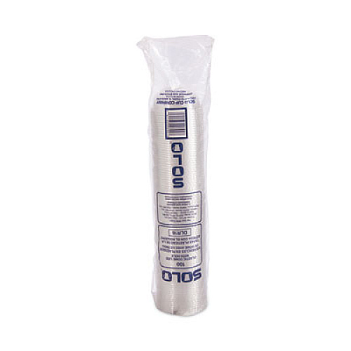 SOLO Dome-Top Cold Cup Lids, Fits 12 oz to 24 oz Cold Cups, Plastic, Clear, 1,000/Carton (DLR16)